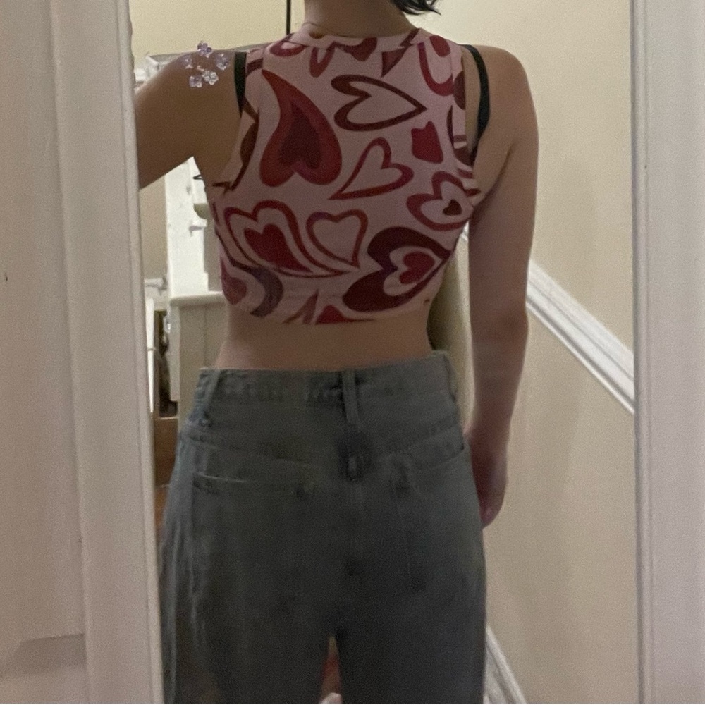 Shein cute heart small crop top